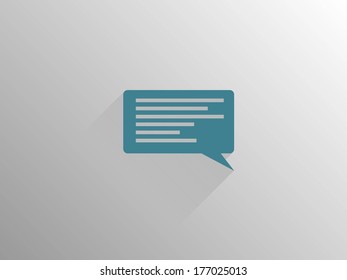 Flat long shadow icon of a communication