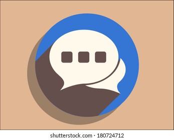 Flat long shadow icon of a communication