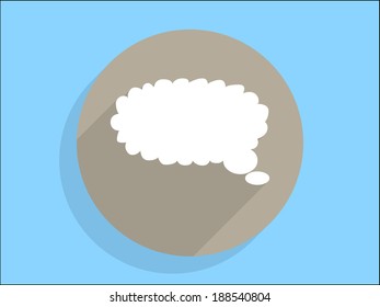 Flat long shadow icon of a communication