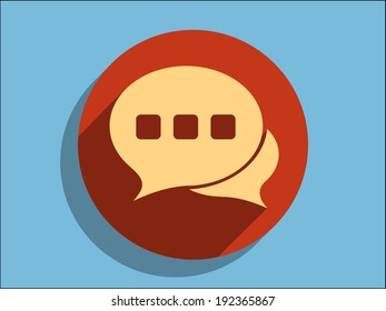 Flat long shadow icon of a communication