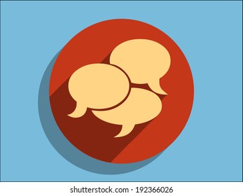 Flat long shadow icon of a communication