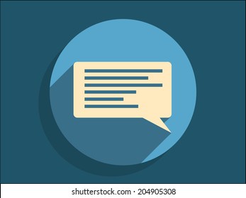 Flat long shadow icon of a communication