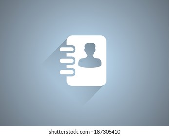 Flat long shadow icon of  contacts book