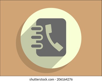 Icono de sombra larga plana del libro de contactos