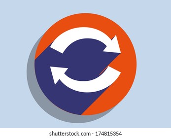 Icono de sombra larga plana de las flechas cíclicas