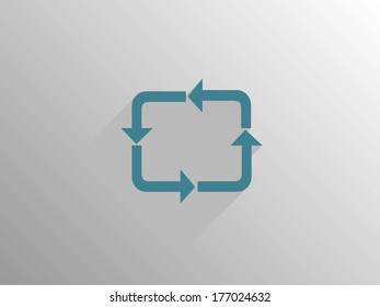 Icono de sombra plana larga de cíclico 