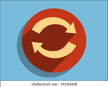 Flat long shadow icon of cyclic 