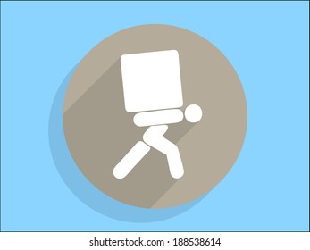 Flat long shadow icon of dilivery