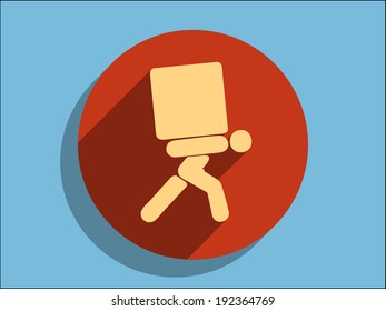 Flat long shadow icon of dilivery