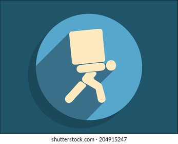 Flat long shadow icon of dilivery