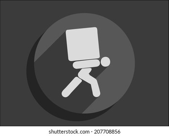 Flat long shadow icon of dilivery