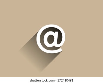 Flat long shadow icon of email