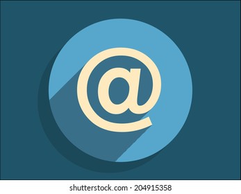 Flat long shadow icon of email