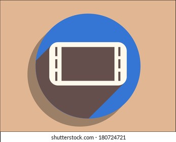 Flat long shadow icon of gamepad