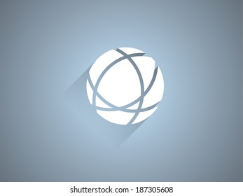 Flat long shadow icon of globe