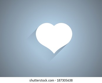 Flat long shadow icon of heart