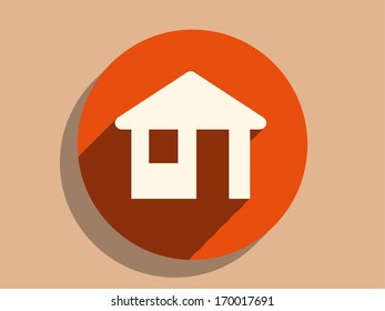 Flaches Schattensymbol von zu Hause