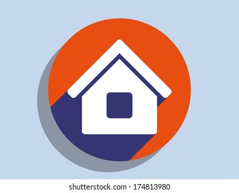 Flaches Schattensymbol von zu Hause