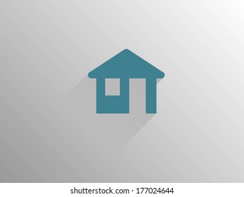 Icono de sombra plana y larga de la casa