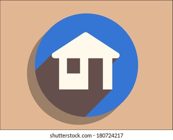 Flaches Schattensymbol von zu Hause