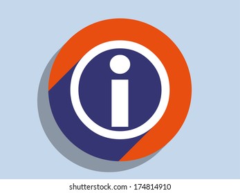 Icono de sombra plana larga del signo de información