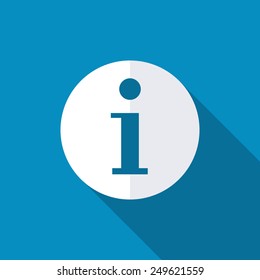 Flat long shadow icon of info