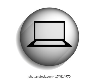 Icono de sombra plana y larga del portátil