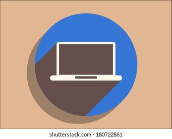 Flachiges Schattensymbol des Notebooks