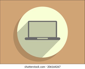 Flachiges Schattensymbol des Notebooks