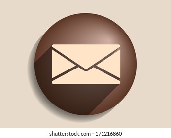 Flat long shadow icon of letter