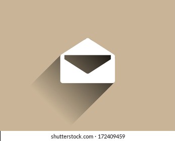 Flat long shadow icon of letter