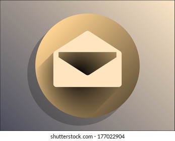 Flat long shadow icon of letter
