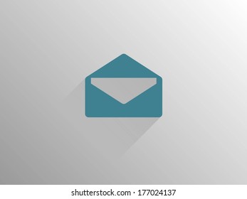 Flat long shadow icon of letter