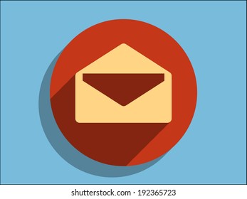 Flat long shadow icon of letter