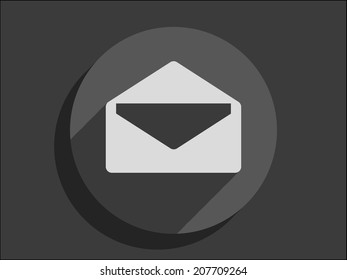 Flaches, langes Schattensymbol für Buchstaben