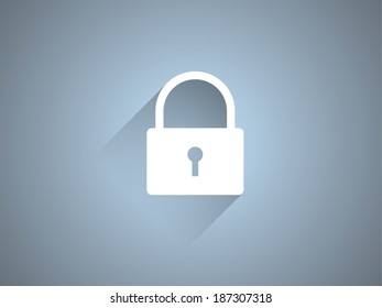 Flat long shadow icon of lock