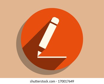 Flat Long Shadow Icon Of Notes
