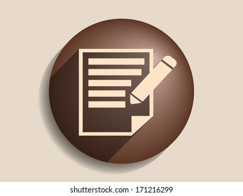 Flat long shadow icon of notes
