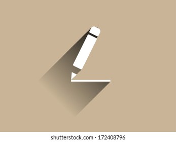 Flat long shadow icon of notes