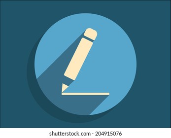 Flat long shadow icon of notes