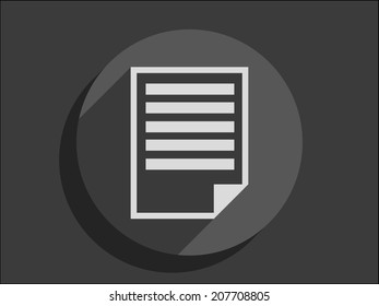 Flat long shadow icon of notes