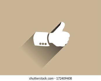 Icono de sombra larga plana de ok