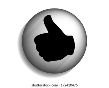 Flat long shadow icon of ok