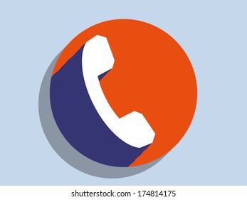 Flat long shadow icon of a phone 
