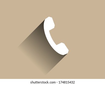 Flat long shadow icon of a phone 