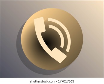 Flachiges Schattensymbol eines Telefons 