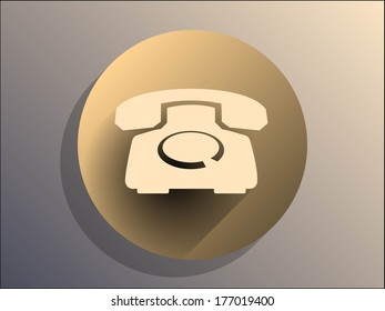 Icono de sombra plana larga de un teléfono 