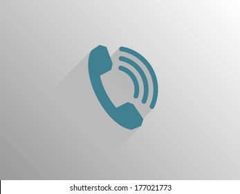 Flat long shadow icon of a phone 