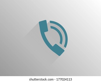 Flat long shadow icon of a phone 