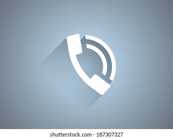 Icono de sombra plana larga de un teléfono 